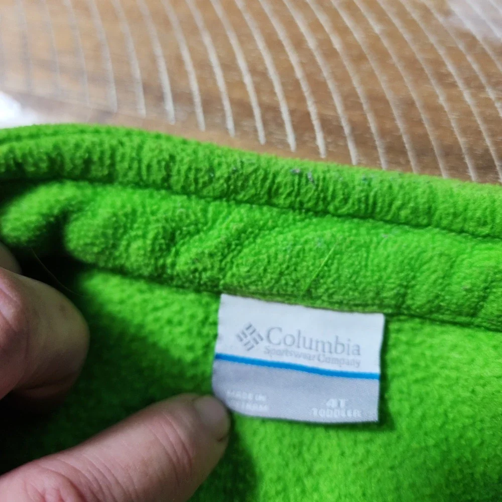 Columbia Benton Springs Fleece Jacket Toddler‎ 4T Lime Green Full Zip Mock Neck